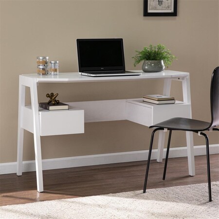 Gfancy Fixtures Metallic White Modern Writing Desk GF3108640